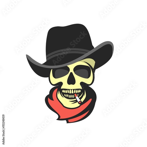 Skull in hat gangster
