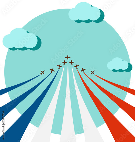 Air show for celebrate the national day of France