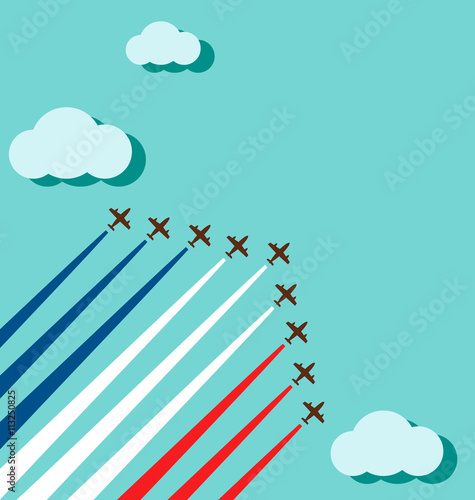 Air show for celebrate the national day of France