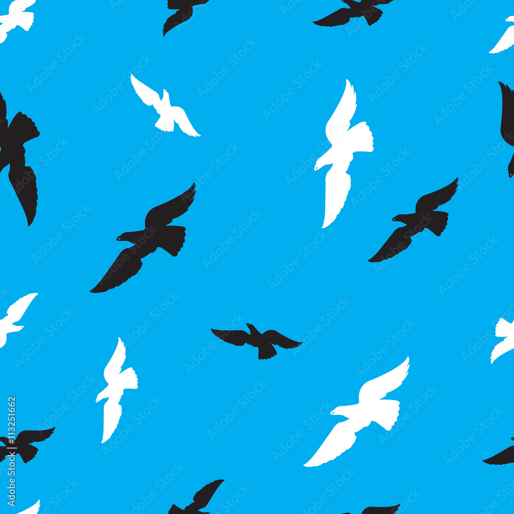 Seamless background with birds of prey
Seamless background with birds of prey