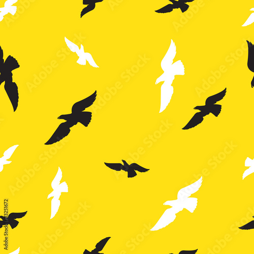 Seamless background with birds of prey 