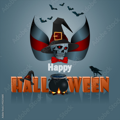 Holiday, design background for Halloween, event celebration; Vector illustration