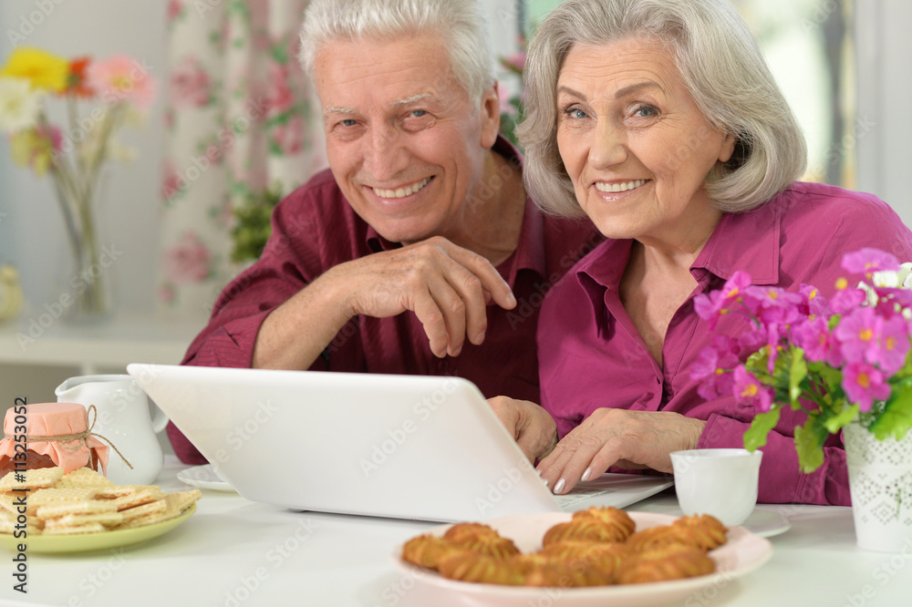 Senior couple with laptop Senior couple with laptop