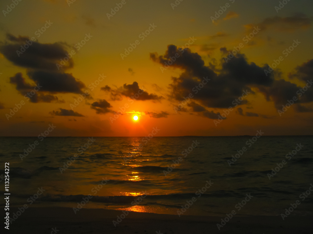 The sea sunset