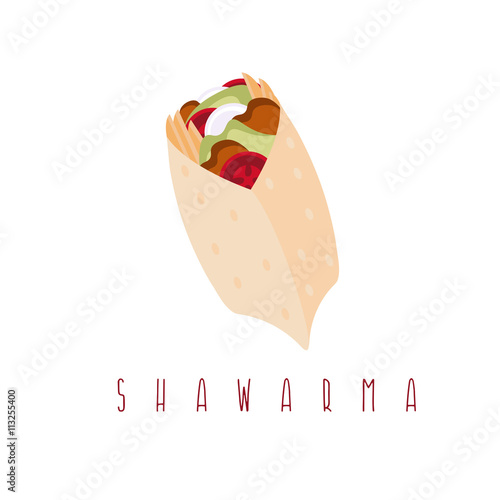 shawarma gyros doner kabob isolated vector design template