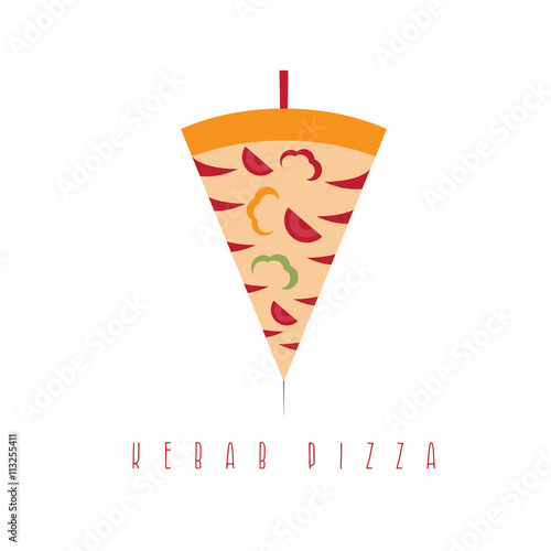 pizza and shawarma gyros doner kabob isolated vector design temp