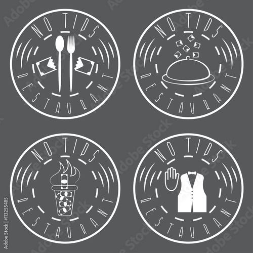 no tips restaurant vintage vector labels set