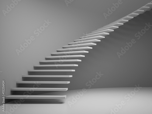 empty room with staircase 3D rendering