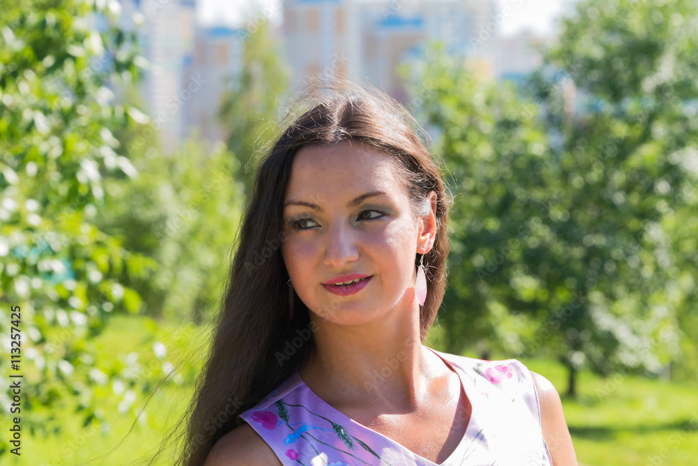 Young woman in summer park Young woman in summer park