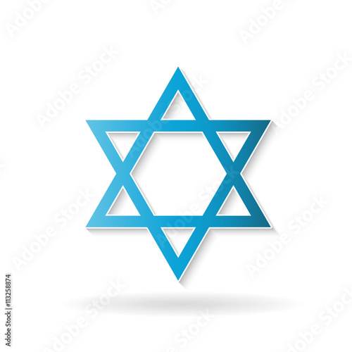 Star of David, judaism symbol. Vector design