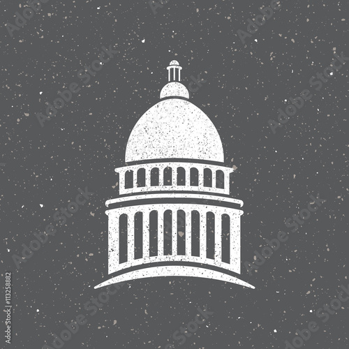 USA capitol logo vintage style. Vector graphic design