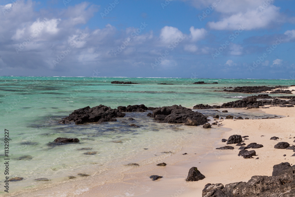 tropical beach in Mauritius Island, Indian Ocean