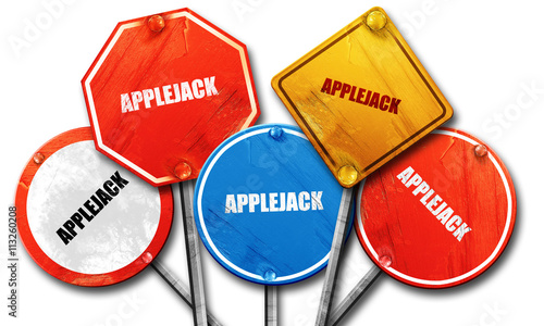 Fotografie applejack, 3D rendering, rough street sign collection