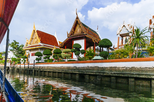Temple on the Chao Praya River bangkok Thailand photo