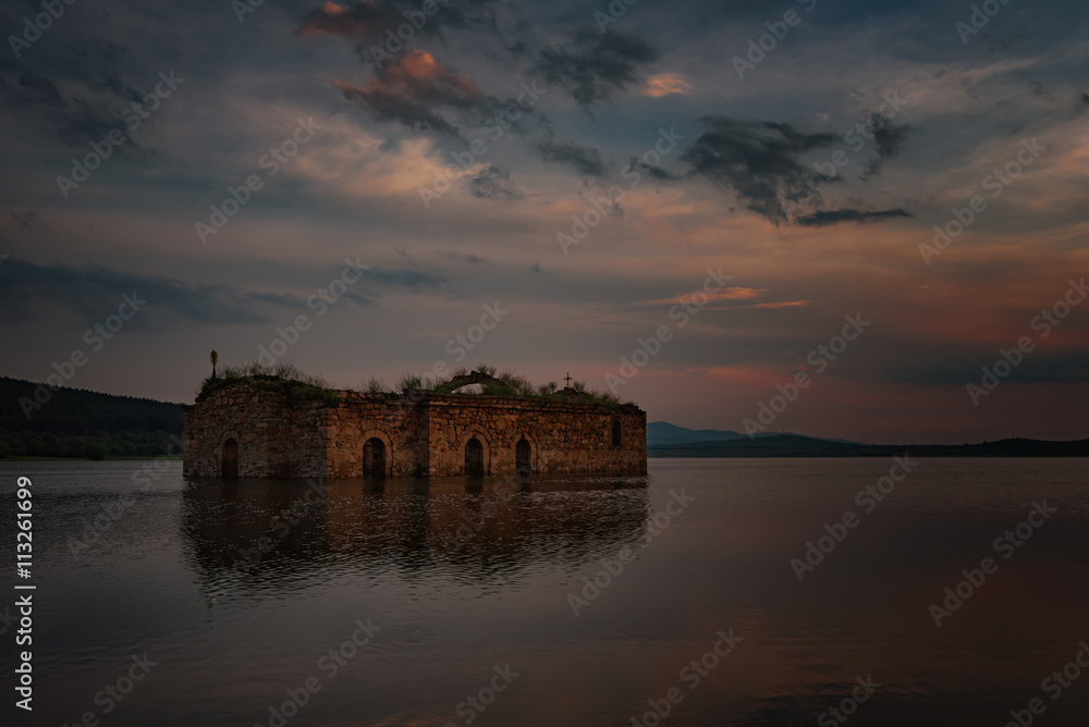 Magnificent summer sunset at Zhrebchevo Dam, Bulgaria