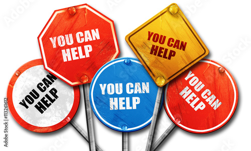 you can help, 3D rendering, rough street sign collection