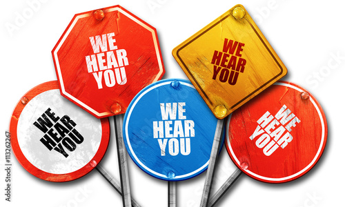 Photography we hear you, 3D rendering, rough street sign collection