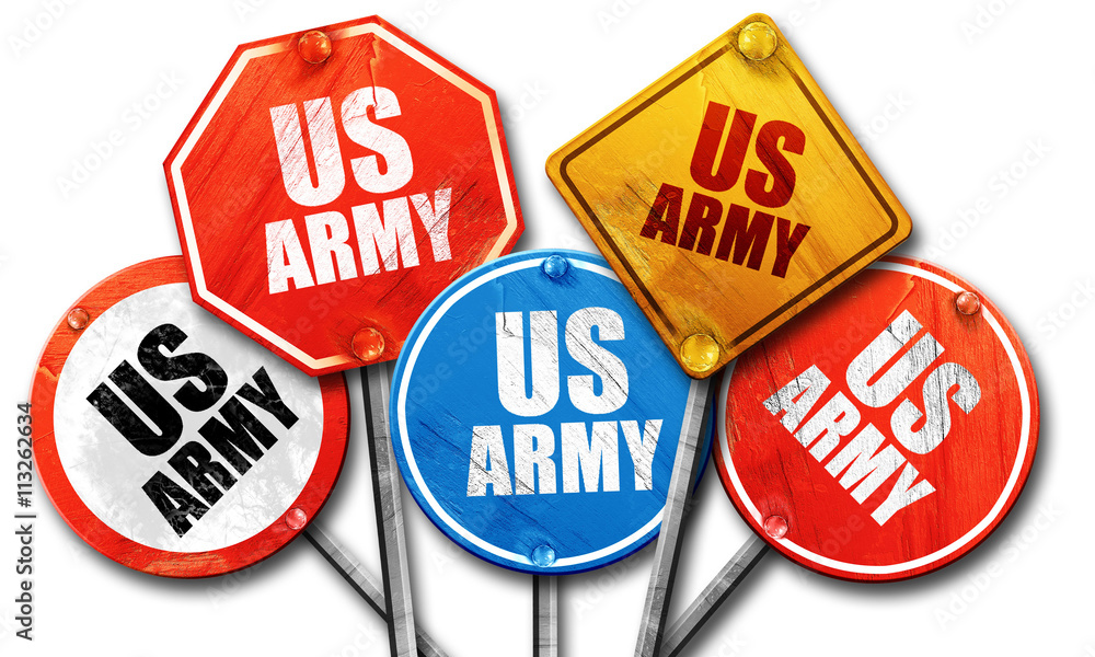 Fotografie us army, 3D rendering, rough street sign collection