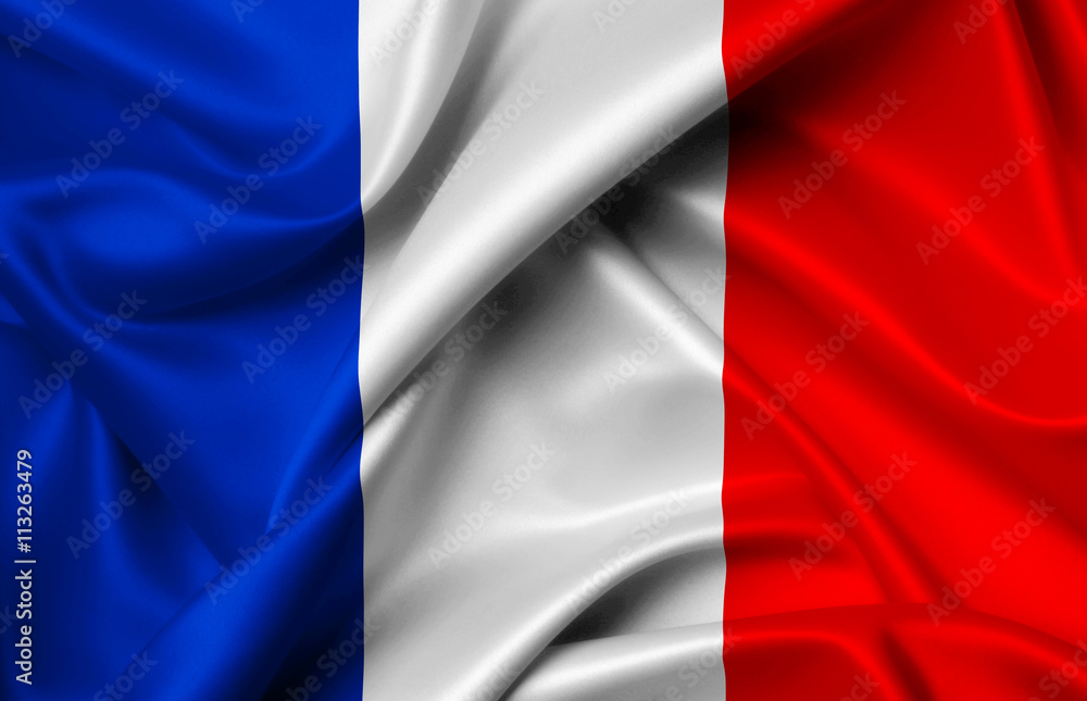 France flag of silk illustration