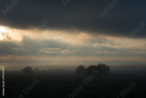 Foggy landscape  near Cape Kaliakra  Bulgaria
