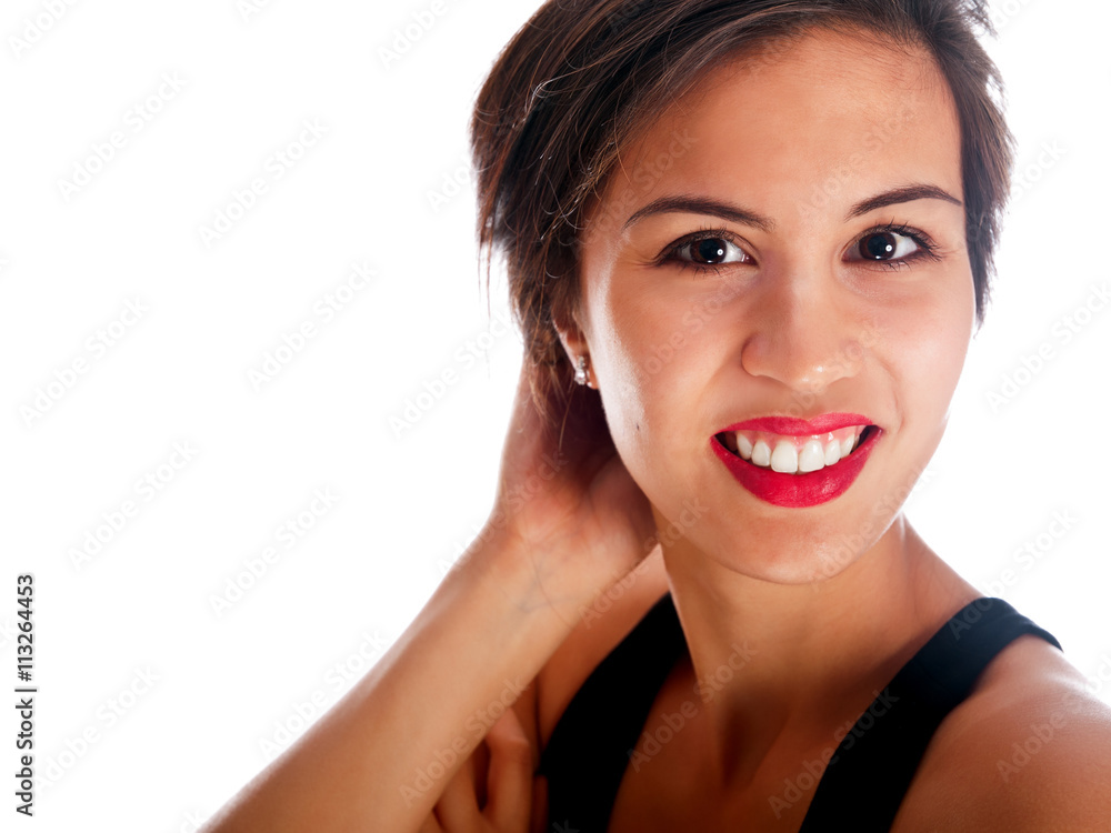 young woman in black evening dress young woman in black evening dress
