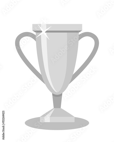 Isolated silver cup on white background. Concept of prize, leadership, winning and success. Winner award. Second place. © inspiring.team