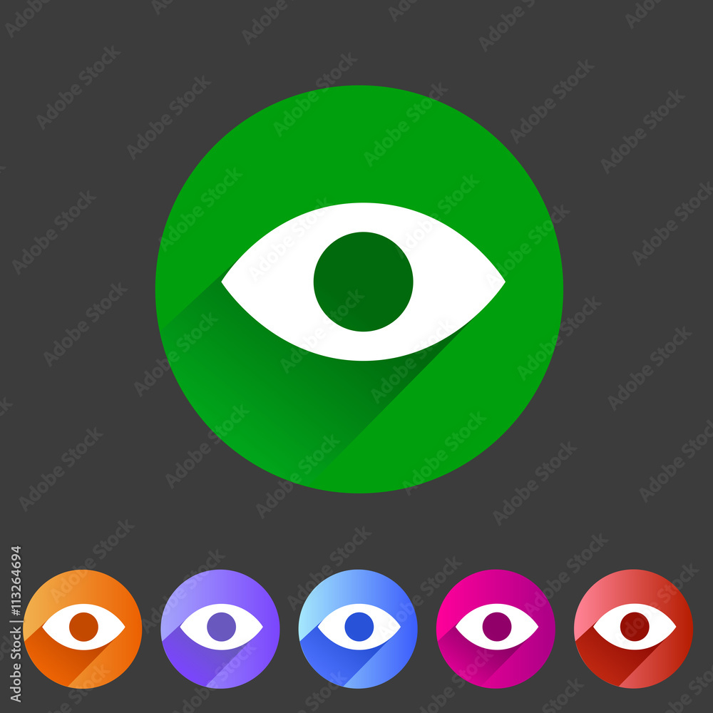 Eye, watch, visitor icon flat web sign symbol logo label