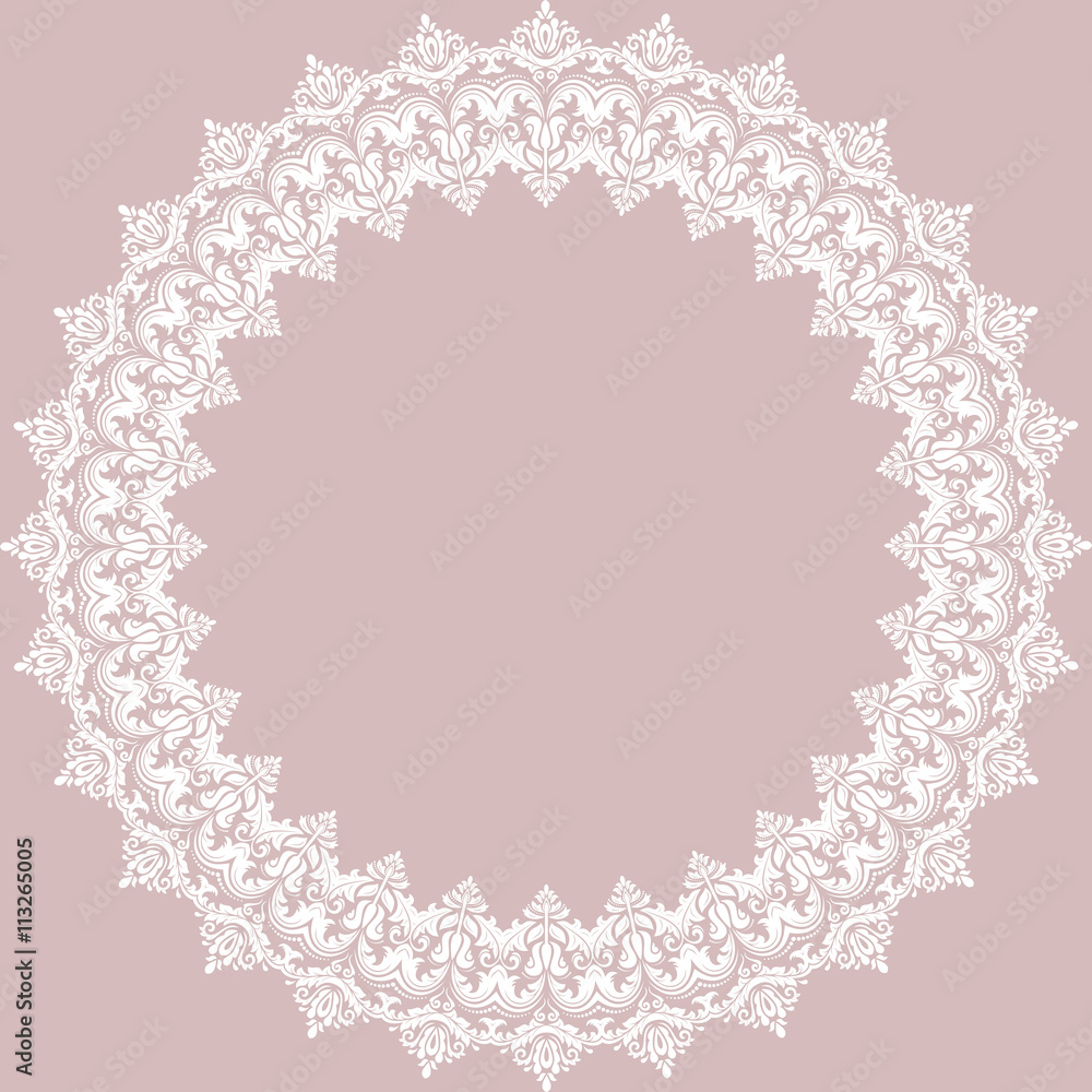 Floral Modern Vector Round Frame Floral Modern Vector Round Frame