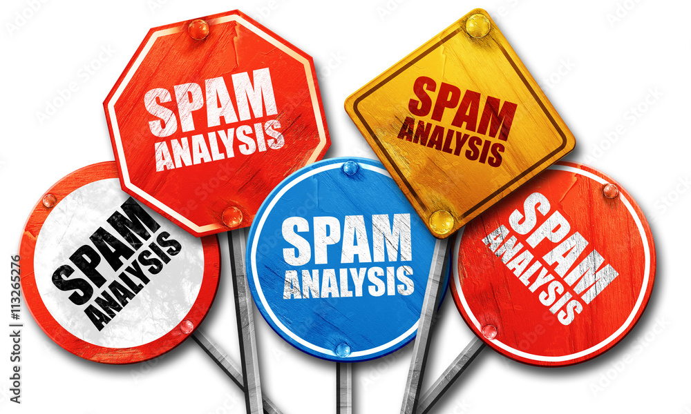 spam analysis, 3D rendering, rough street sign collection