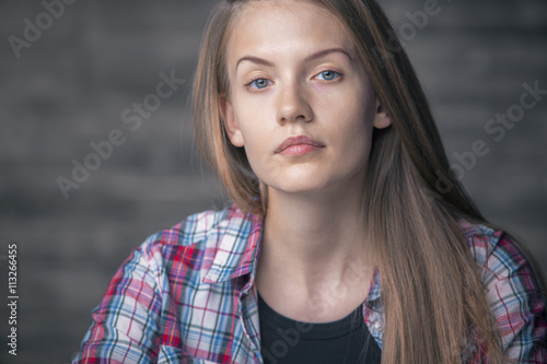 Serious young woman