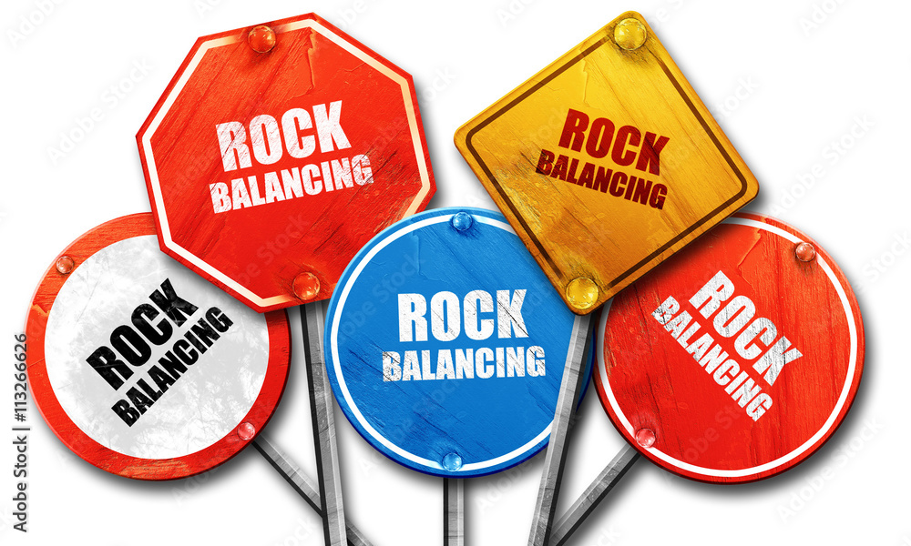 rock balancing, 3D rendering, rough street sign collection rock balancing, 3D rendering, rough street sign collection