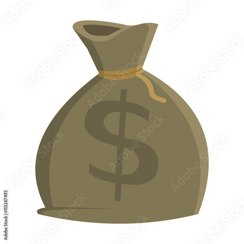 Money bag icon cartoon. Singe western icon from the wild west set.