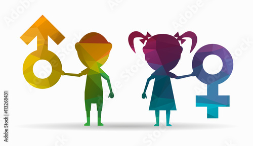 poly icon boy and girl