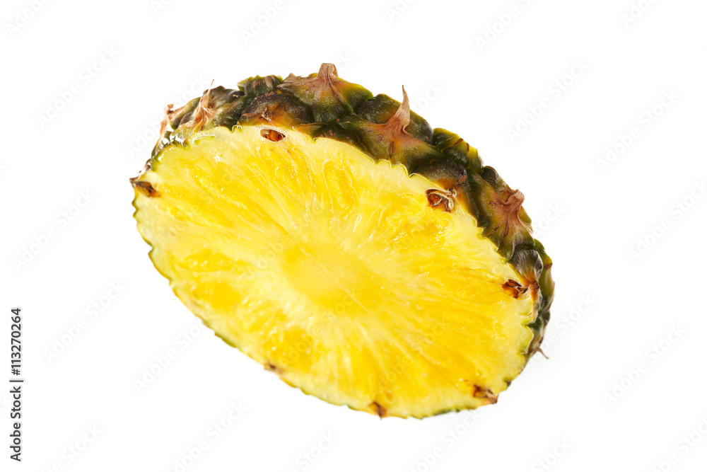 Pineapple slice, isolated on white Pineapple slice, isolated on white
