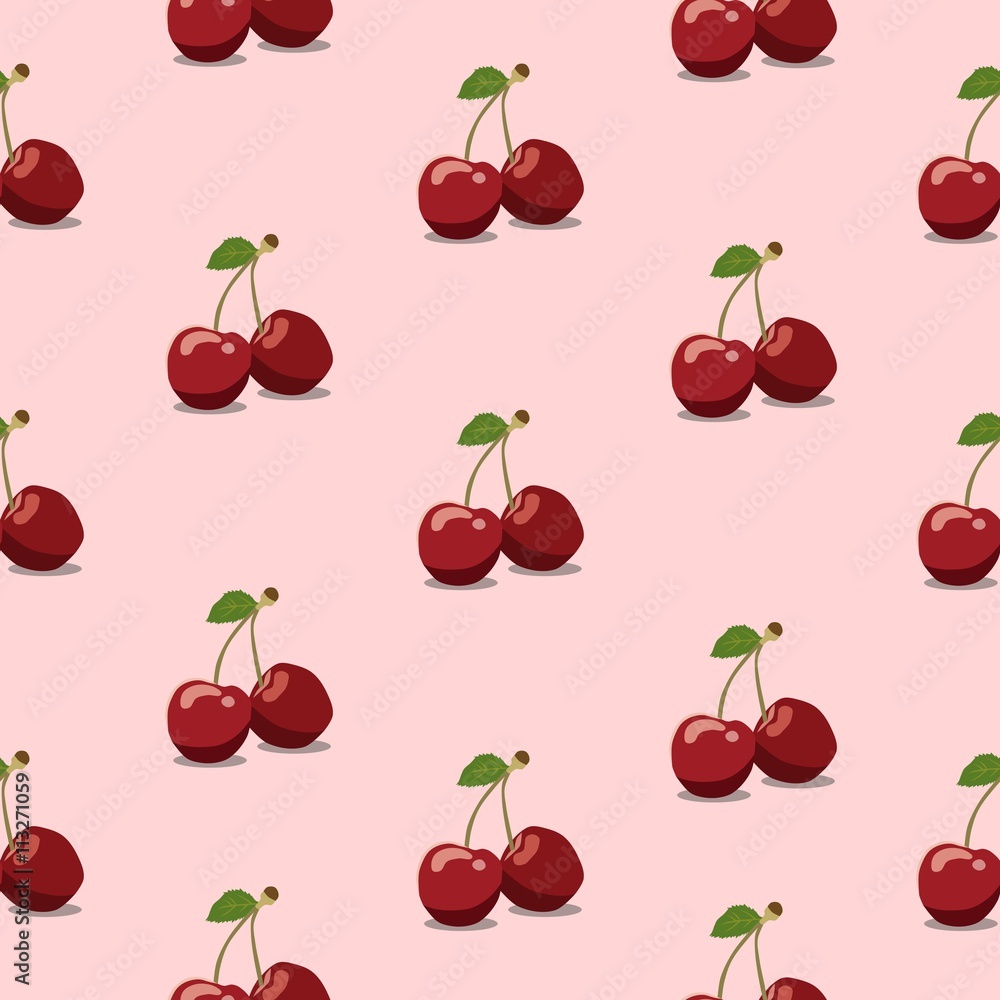 Seamless pattern cherry pink, vector Seamless pattern cherry pink, vector
