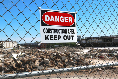danger construction area keep out