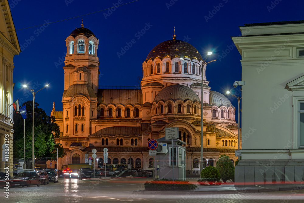 National Assembly and Alexander Nevsky Cathedral in city of Sofia, Bulgaria National Assembly and Alexander Nevsky Cathedral in city of Sofia, Bulgaria