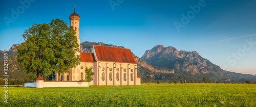 St. Coloman Church at sunset, Bavaria, Germany photo