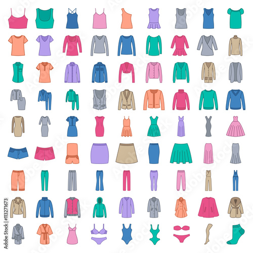 Clothes colored icons