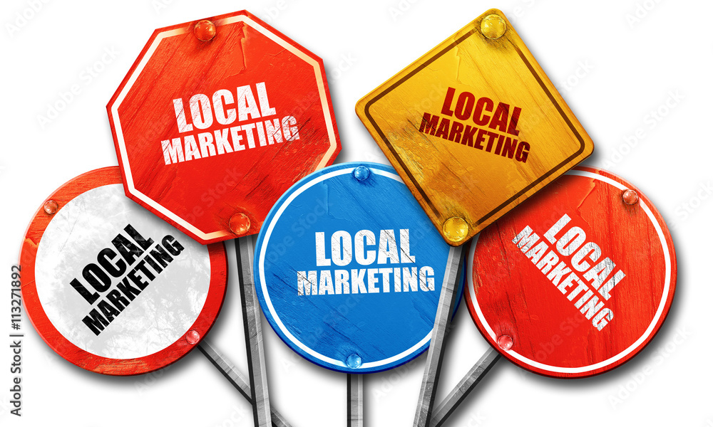local marketing, 3D rendering, rough street sign collection local marketing, 3D rendering, rough street sign collection