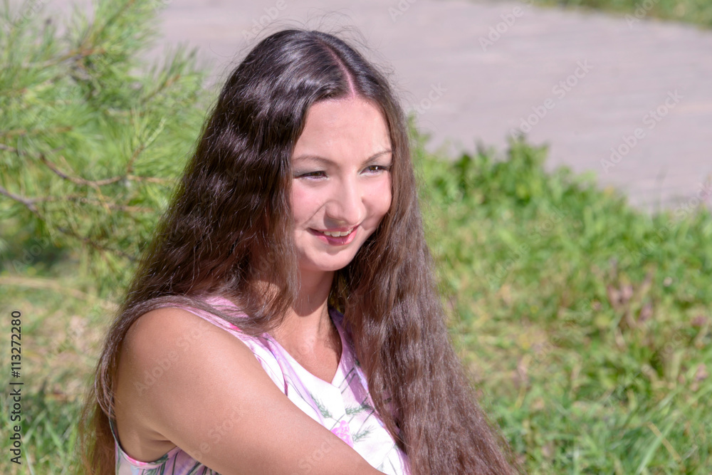 Young woman in summer park Young woman in summer park