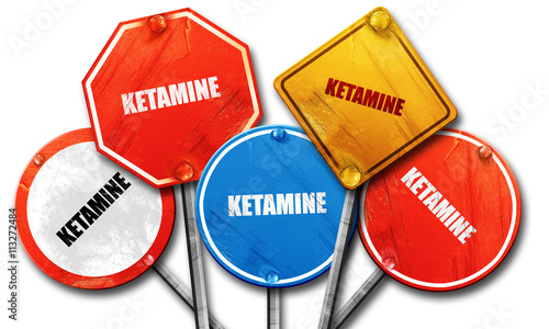 ketamine, 3D rendering, rough street sign collection