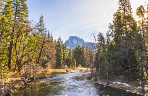 scenic view of Half dome in Yosemite National park,California.