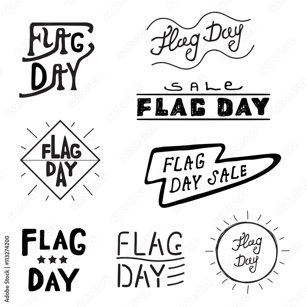 Vector logos and labels Flag day Vector logos and labels Flag day
