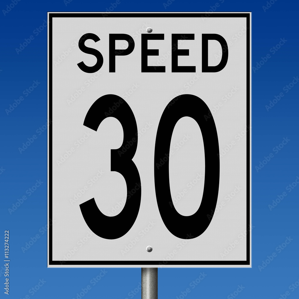 Sign for speed limit of 30 Sign for speed limit of 30