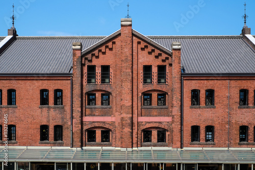 Red brick warehouse building in port Yokohama, Japan