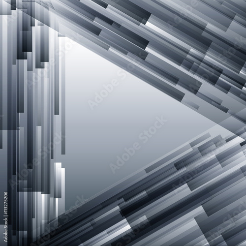 Abstract triangular text layout of gray gradient
