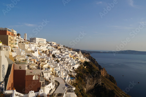 Beautiful view of Thira in Santorini,Greece.