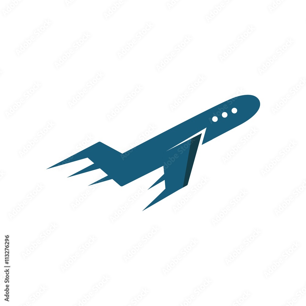 Logo design airplane traveling symbol vector Logo design airplane traveling symbol vector
