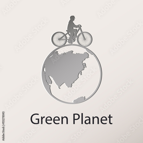 concept green planet, flat style